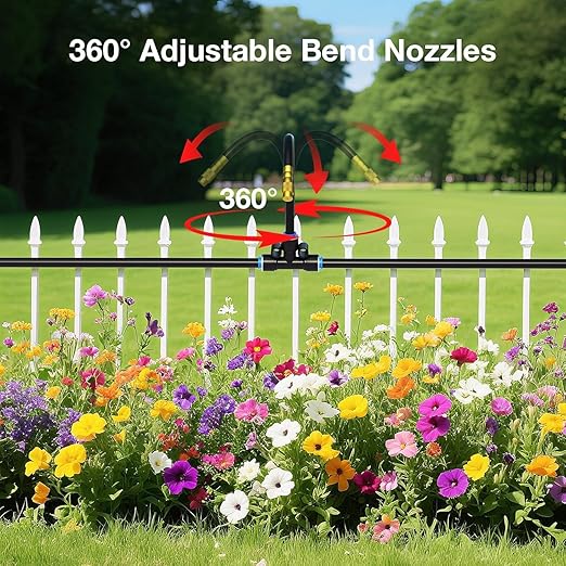 MIXC 2026-Upgrade Drip Irrigation System, No 1/4 Pipe, only 6pcs Adjustable Copper Nobbles and 6pcs Quick Connectors