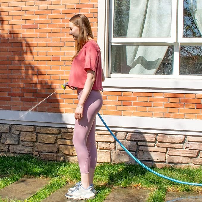Fevone Garden Hose 12 ft Outdoor, No Kinking, Flexible Water Hose, Drinking Water Safe Hose, 5/8 Inner Diameter Hose, 3/4 Aluminum Fittings