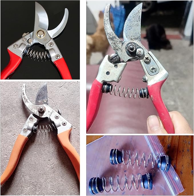 3 Set Precision Pruner Spring Replacement with Rubber Base End Cap for Pruning Shears Garden Pruners Garden Snips Trimming Scissors Clippers Repair Parts 2'' Length 50mm