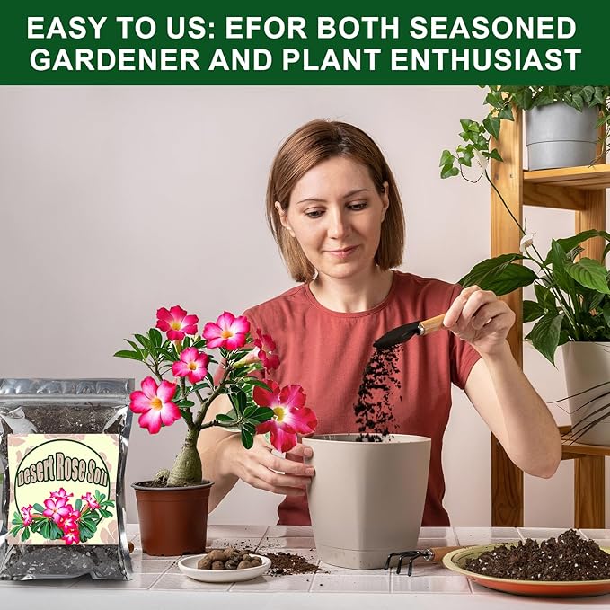 Organic Desert Rose Potting Soil Mix for Healthy Growth 2qt- 100% Natural Potting Mix - Specially Formulated Nutrient-Rich Plant Soil for Desert Rose Plant