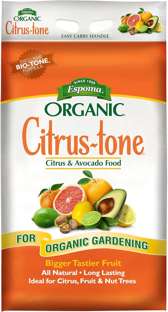 Espoma Organic Citrus-Tone 5-2-6 Natural & Organic Fertilizer and Plant Food for All Citrus, Fruit, Nut & Avocado Trees; 18 lb. Bag. Promotes Vigorous Growth & Abundant Fruit