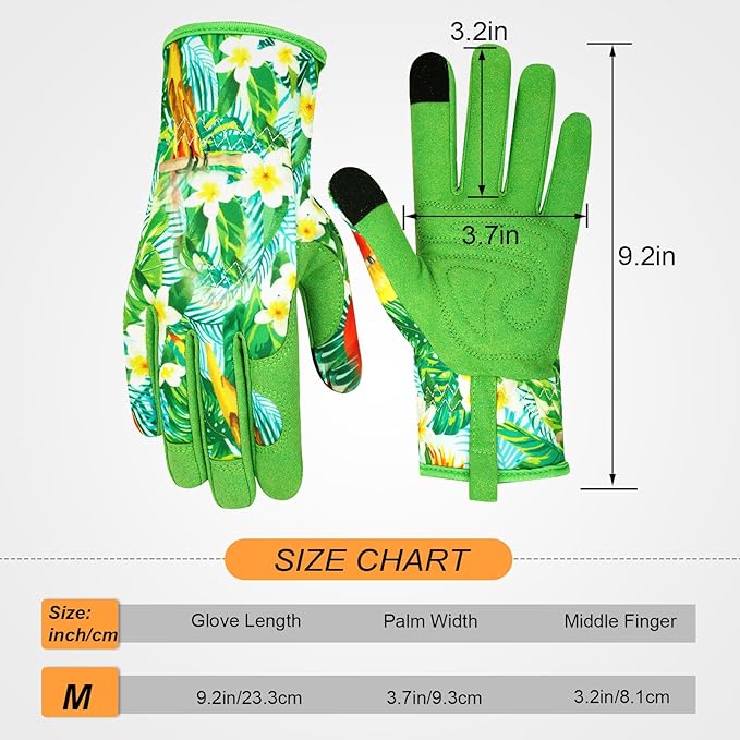 Leather Gardening Gloves for Women Thorn Proof Garden Gloves Touch Screen Working Gloves Gifts,M