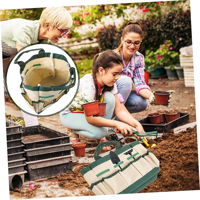 NUOBESTY 1pc Capacity Multifunctional Gardening Tool Organizer Bag Oxford Cloth Portable Garden Tool Tote for Efficient Storage and Easy Handling