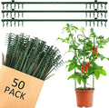 50 Pcs Expandable Trellis Connectors, 11 Inch Green Plastic Stake Arms for Tomato Cage, Climbing Plants Attach, 11mm Diameter Plant Stake
