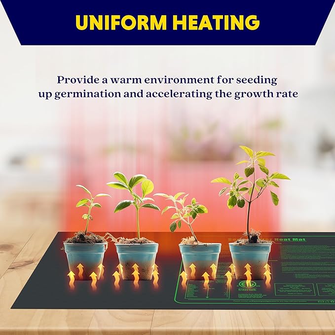 iPower Seedling Heat Mat Upgraded Technology, Waterproof Durable Germination Station Heating Mat, Warm Hydroponic Pad for Indoor Home Gardening Seed Starter (48" X 20")