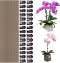 50Pcs Plant Stake and Clips Set, Adjustable Bendable Garden Stakes for Tall Plants | Durable Plant Sticks for Pots, Flowers, Vines | Indoor & Outdoor Use | Brown Gardening Supplies