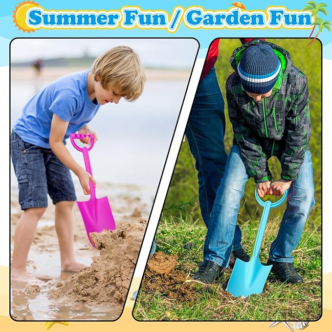 Beach Sand Shovels Toys, 16 Inch Heavy Duty Plastic Sand Spade Shovel for Kids Adults, Beach Sand Toy for Sandbox,Outdoor, Snow Scoop, Planting, Digging, Gardening, Summer Vacation 3 Pack