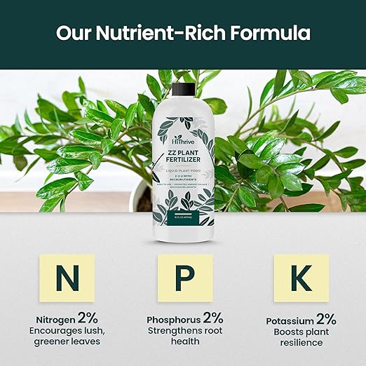 16oz ZZ Plant Fertilizer - Makes 32 Gallons of Liquid Fertilizer for Indoor Plants, Outdoor & Houseplant Food for ZZ Plant Live - Nutrient-Rich Formula for Glossy Leaves & Strong Roots