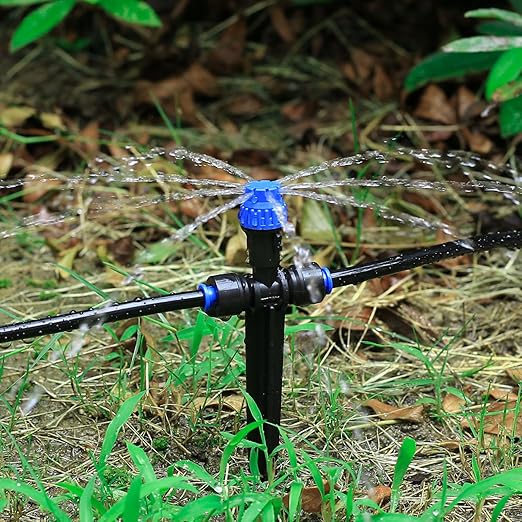 Drip Irrigation Emitters,with Adjustable 360 Degree Water Flow Drippers Emitters Push-to-Fit for 1/4 inch Tubing Garden Drippers Emitters for House Garden Watering System(12pcs- Drip)
