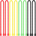 TRIPLE DEER 8Pcs 12-Inch Silicone Cable Ties Colorful Reusable Steel-Core Silicone Twist Gear Tie Straps for Bundling and Organizing, Bendable Holder Strap for Indoor and Out All Purpose