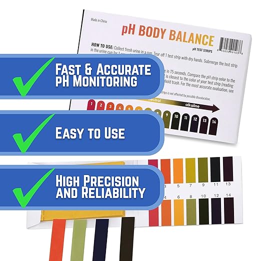 pH Test Strips | Discover Your Body's pH Levels | Urine Test Strips for Balanced Health | Early Imbalance Detection, Dietary Guidance, Health Monitoring | (80 Strips)