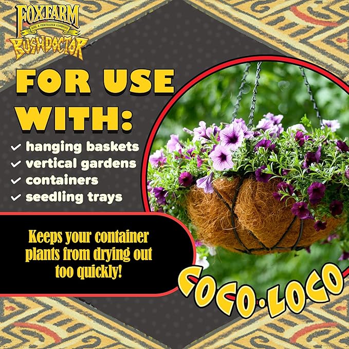 FoxFarm Bush Doctor Coco Loco Potting Mix, 2cu ft (Pack of 4) - Extends Your Watering Schedule, Triple-Washed to Reduce Salt Content - Perfect for Cultivating Healthy Plants