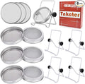 Seed Sprouting Jar Lid Kit with 9 Pack Stainless steel filter sheet and 4 Pack Stainless Steel Sprouting Stands for 86mm Wide Mouth Mason Jars for Growing Organic Sprouts 316 Stainless Steel（6 Pack）