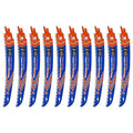 Japanese Teeth Reciprocating Saw Blades 9" 10PCS - Curved Edge Wood Pruning Saw Blades 6TPI for Tree Trimming,Wood Cutting,Cr-V Sabre Saw Pruning Blade