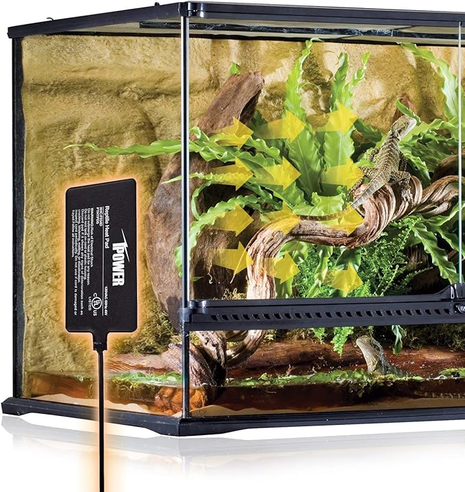 iPower Reptile Heat Pad 4W Under Tank Terrarium Warmer Heating Mat for Turtles Lizards Frogs and Other Small Animals, 4x7 Inch