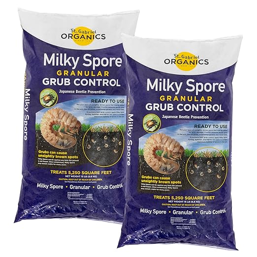 St. Gabriel Organics Milky Spore, 15lbs, Pack of 2 - Japanese Beetle Grub Killer Granules for Lawns