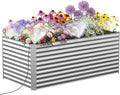 Lineware 8x4x3 ft Tall Galvanized Raised Garden Bed with Self-Watering System, Elevated Planter Boxes Outdoor, Rectangular Deep Raised Beds for Gardening,Vegetables,Flowers, Backyard, Patio
