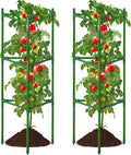 2 PCS Extra Wide Tomato Cages for Garden Up to 47.2'',Tall Metal Plant Supports for Raised Garden Bed, Foldable & Sturdy Steel Stake Cages for Tomato, Eggplant,Pepper, Pea﻿
