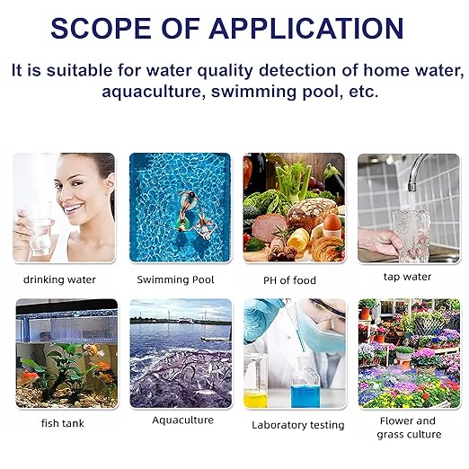 Digital PH Meter - High Accuracy Digital Water Quality Tester with 0-14 PH Measurement Range for Household Drinking, Pool and Aquarium with ATC