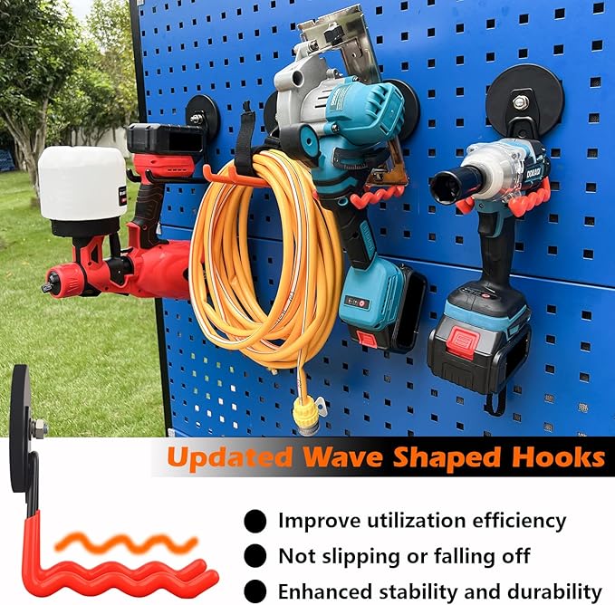MUTUACTOR 2Packs Large Capability Heavy Duty Magnetic Hooks, Strong Magnet Hooks for Hanging Power Tools, Grill Utensils, Impact Drivers