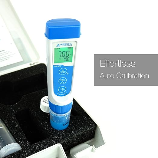 Apera Instruments, LLC-AI312 Apera Instruments Premium Series PH60F Flat pH Pocket Tester Kit for Surface pH Test e.g. Skin, Textiles, Paper, etc, ±0.01 pH Accuracy