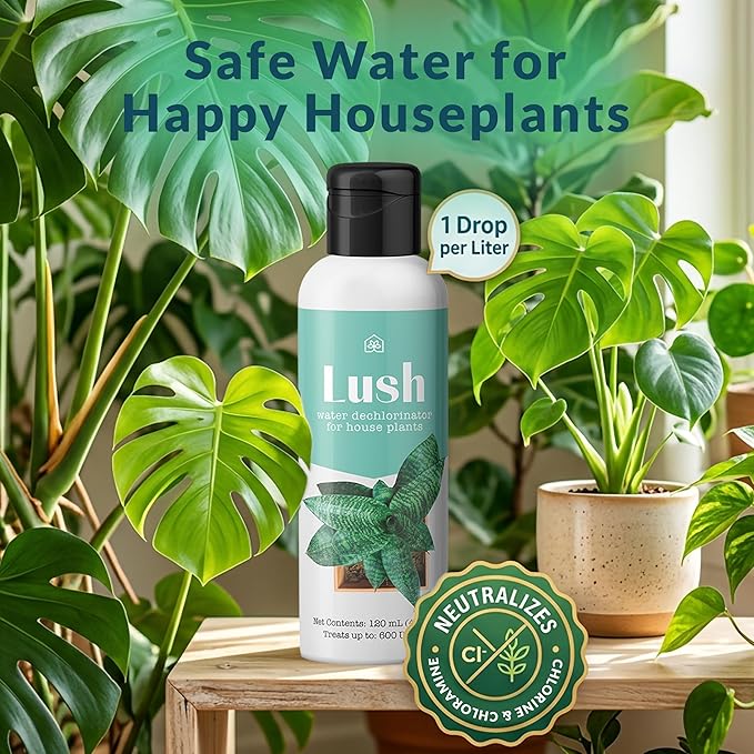 Lush Houseplant Dechlorinator – Ultra-Concentrated Water Conditioner for Healthier Plants 120ml (4oz) | Treats 600 Gallons