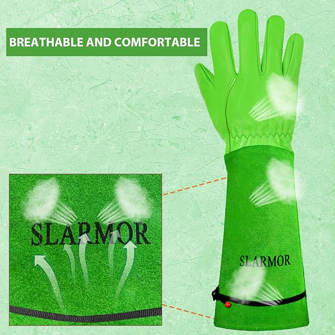 Long Gardening-Gloves Women/Men-Thorn proof Rose Pruning Heavy Duty Gauntlet, Best Garden Gifts for Gardener-XL