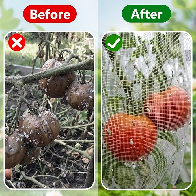 4 Pcs Garden Bird Netting for Square Plant Cage, 59" x 18" x 18" Tomato Cage Garden Net Cover with Zipper, Tomato Trellis Insect Bird Barrier Protection Mesh for Vertical Climbing Plants Vegetables
