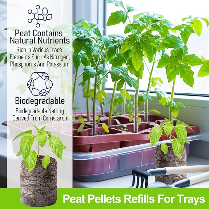 Legigo 200 Pcs 30mm Seed Starter Peat Pellets Pods for Seedlings- Compressed Seed Starting Pellets Seed Starter Pods Plugs Soil Peat Pods, Garden Planting Herb Flower Vegetables for Starting Seeds
