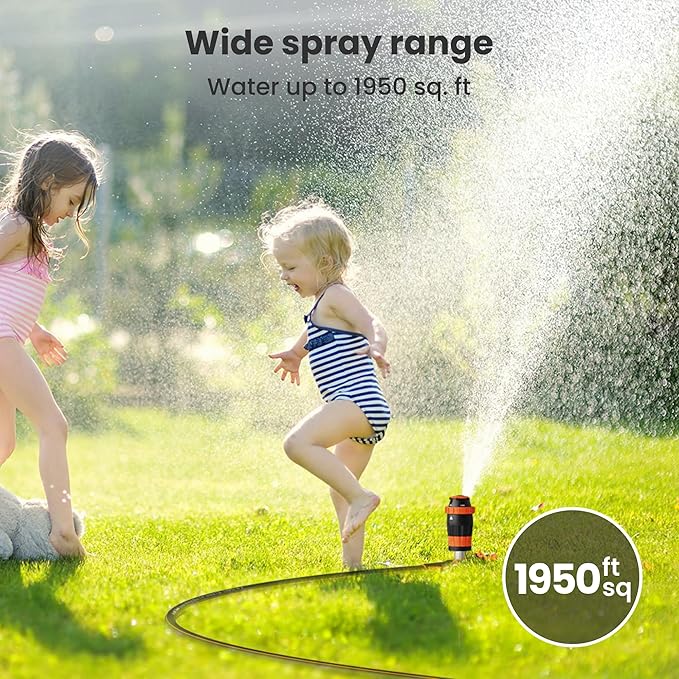 Giraffe Tools Garden Hose 100ft x 5/8", Water Hose Heavy Duty, Flexible with Watering Timer Nozzle and Yard Sprinkler, Lightweight Hybrid Hose with Swivel Handle, Male to Female Fittings