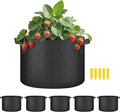 HealSmart Plant Grow Bags 10 Gallon, Tomoato Planter Pots 5-Pack with Handles, Aeration Nonwoven Fabric, Heavy Duty Gardening Planter for Vegetable, Herbs and Flowers, Black 2024 Version