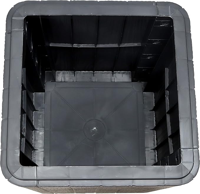 Sunnydaze 11.5-Gallon Outdoor Deck Box - Weather-Resistant Side Table with Storage for Cushions, Garden Tools, Pool Supplies - Phantom Gray - Faux Plank