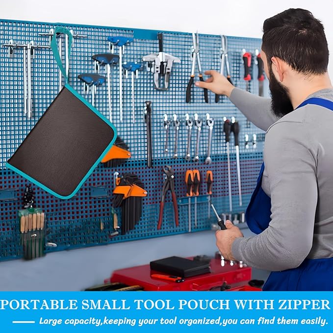 BLIRITEL Tool Bag Organizer, Oxford Tool Case Hardboard Kit, Portable Small Tool Pouch with Zipper, Handheld Screwdriver Pouch Tool Kits Organizer for Carpenter Mechanic (CASE ONLY） (M)