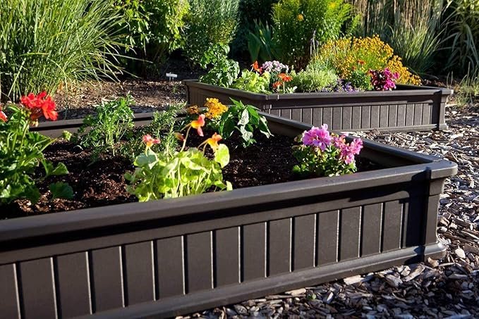 LIFETIME 60069 Raised Garden Bed Kit, 4 x 4', Brown