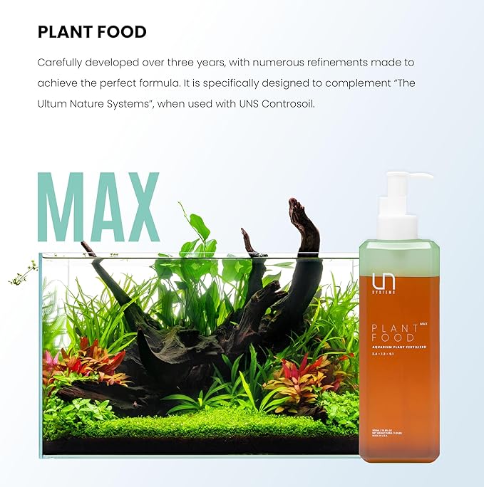 Ultum Nature Systems Plant Food - Live Aquarium Plant Fertilizer for Fish Tanks - Provides Essential Macro and Micronutrients for Aquatic Plants (500ML, MAX)