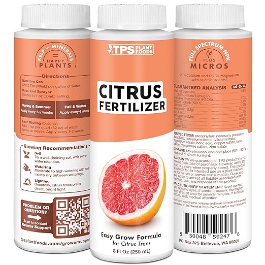 Citrus Fertilizer – Liquid Citrus Tree Fertilizer & Plant Food for All Potted & Outdoor Tree Varieites, 32oz