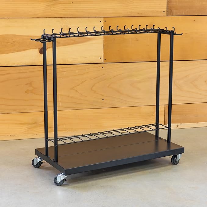 Shovel Shuttle Mobile Tool Storage, Garden Cart on Wheels, Freestanding Garden Organizer, Holds Rakes, Power Tools, Rolling Yard Tool Organizer