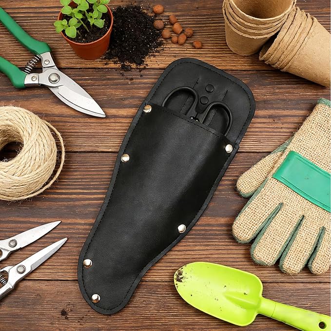 2pcs Pliers Holster,Garden Pruner Sheath, Pruner Holster, Premium PU Leather Holster Protective Case Cover Scabbard for Gardening Pruning Shears Scissor
