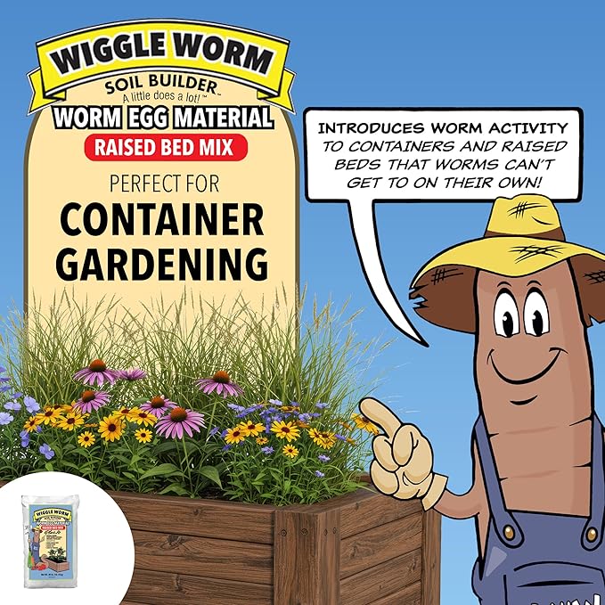 Combo Package - 4 Total 40-Pound Bags – Egg Material Raised Bed Soil Mix (3 Count) and Pure Worm Castings Plus Worm Egg Material Fertilizer and Amendment (1 Count)
