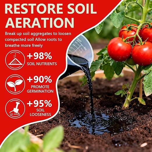 Soil Conditioner & Plant Booster Powder - Water Soluble Soil Amendment for Garden Beds, Potted Plants, Lawns to Improve Aeration, Enhance Fertilizer Uptake & Support Root Growth - 7 oz