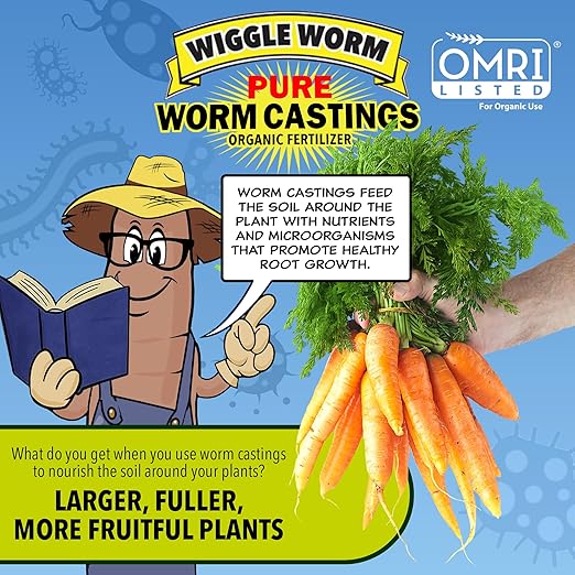 100% Pure Organic Mineral-Dense Worm Castings Fertilizer, 15lbs - Improves Soil Fertility and Aeration for Growing Better Houseplants, Vegetables, and More, Pack of 2