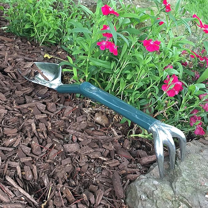 Trake, Trowel and Rake Garden Hand Tool Combo, Lightweight & Durable Garden Tool with Comfortable Grip for Planting & Cultivating