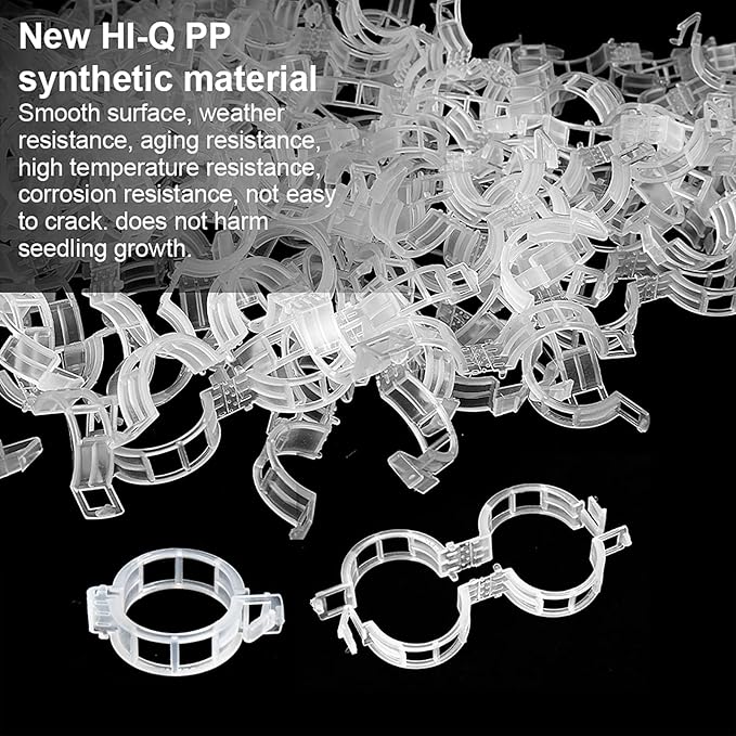 200PCS Plant Support Garden clips, Vegetable Cages and Supports, Garden Trellis for Climbing Vine Plants, Supports Clip for Tomato Grape Melon, Makes Garden Crop to Grow Upright and Healthier