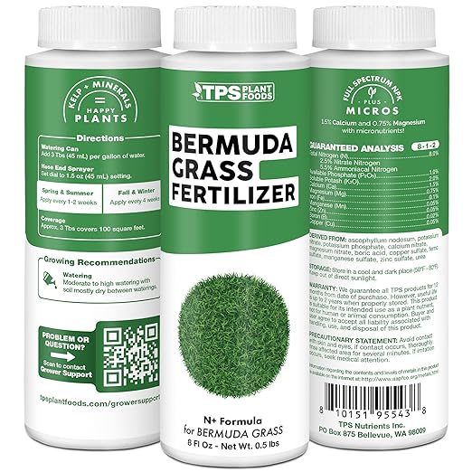 Bermuda Grass Fertilizer for Bermuda Grass, Great for Tifway, Celebration, and Princess Varieties, Liquid Fertilizer by TPS Plant Foods, 1 Gallon (128 oz)