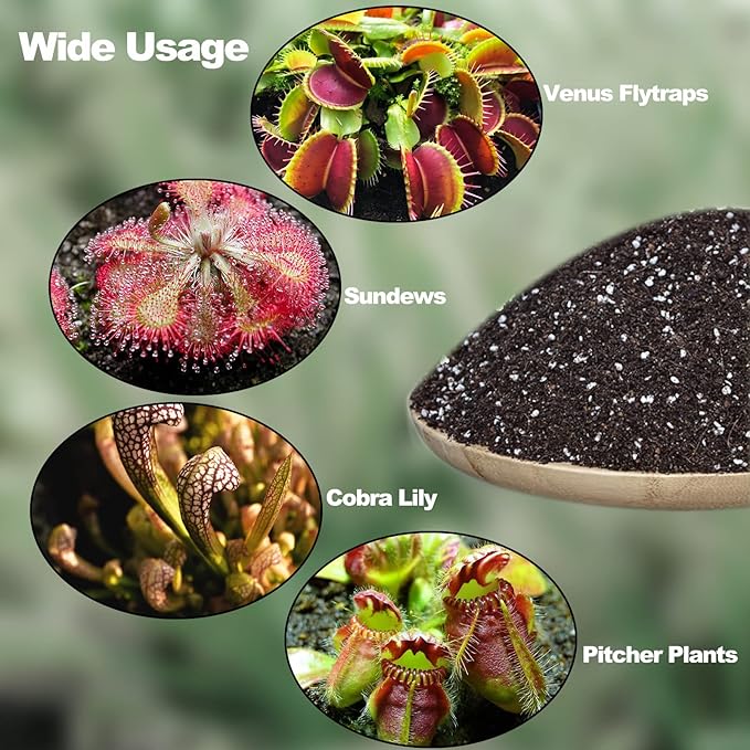 Doter Carnivorous Plant Soil Mix for Repotting 4 QT, All Natural Ingredients Great for Venus, Sundews, and Pitcher Plants