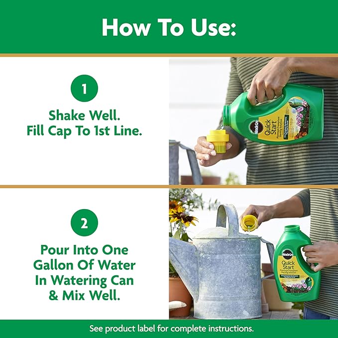 Miracle-Gro Quick Start Planting and Transplant Starting Solution - Liquid Fertilizer for Seedlings and Transplants, 48 fl. oz.