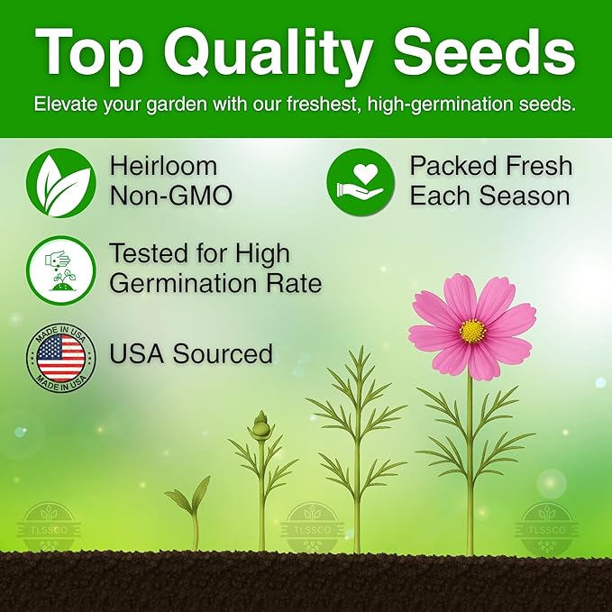 3045+ Crazy Blend Cosmos Seeds, Non-GMO Flower Seeds – 10+ Varieties of Cosmos – Bulk Cosmos Flowering Seed Mix