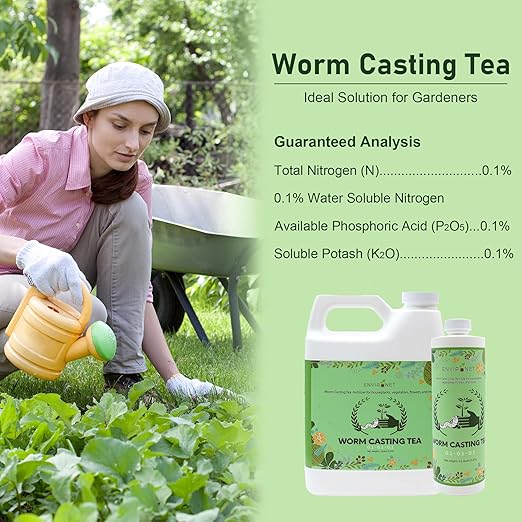The Environet Worm Tea for Gardening, Nuritish Fertilizer for Vegetables, Flowers and Herbs (32 oz (1 Quart))