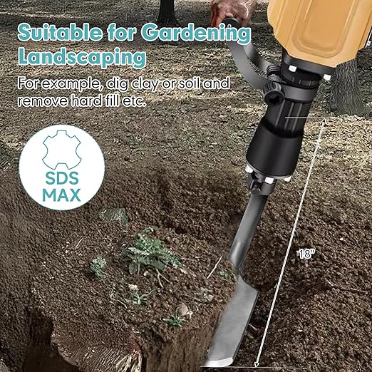 SDS-Max Shank Bits Chisel - 4-1/3" x 18" Clay Spade Alloy Steel Digging Shovel Bit Chisel - for Gardening Landscaping Concrete Brick Sand Stone