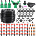Drip Irrigation System, 180 Pcs 164FT Garden Irrigation System 1/4, Blank Distribution Tubing Watering Drip Kit Automatic Irrigation Equipment for Garden Greenhouse, Flower Bed,Patio,Lawn